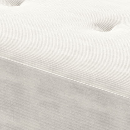 End of Bed Bench, Corduroy Bedroom Bench with Thick Padding and Steel Legs, Tufted Window Seat for Entryway, Living Room