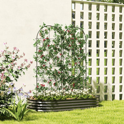Set of 2 Metal Garden Trellis, Decorative Trellis Panels for Climbing Outdoor Plants, Vegetables, Vines, Flowers