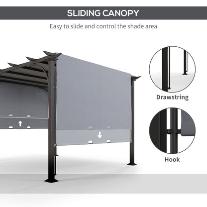 3 x 3(m) Outdoor Pergola, Garden Pergola Gazebo with Adjustable Canopy, Grey