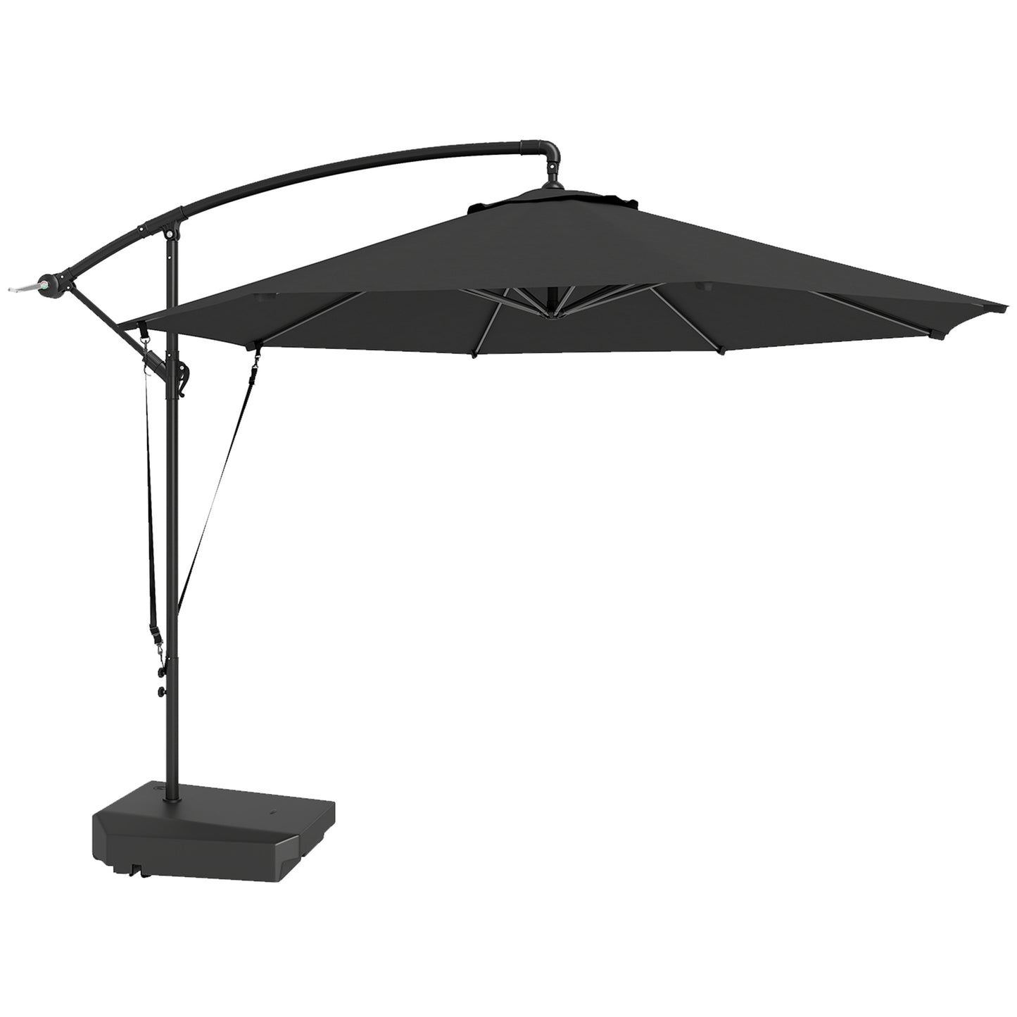 3(m) Garden Cantilever Parasol with Fillable Base up to 90kg, Wind Protection Strap, Cover