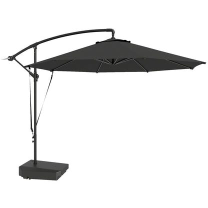 3(m) Garden Cantilever Parasol with Fillable Base up to 90kg, Wind Protection Strap, Cover