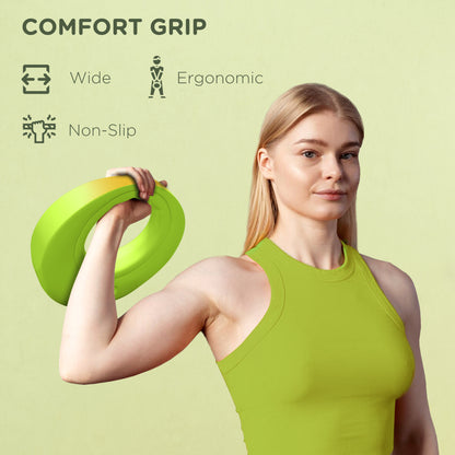 8kg Kettlebell, Kettle Bell with Wide Handle for Home Gym, Weight Lifting, Strength Training, Green