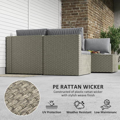 Seven-Piece Modular Rattan Set - Light Brown