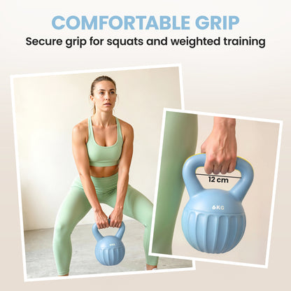 Kettlebell for Strength Training Kettle Bell with Non-Slip Handle 6 kg Blue