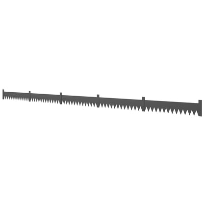 5pcs Garden Fence, Metal Picket Fence Panels, 102x15cm, Black