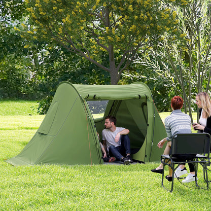 3 Man Camping Tent with Living Area and 2 Bedrooms, 3000mm Waterproof Family Tent with Sewn-in Groundsheet and bag
