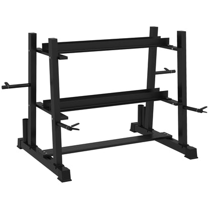 3-Tier Dumbbell Rack, Versatile Weight Rack with 4 Weight Rods for Dumbbells, Kettlebells and Plates (Rack Only)