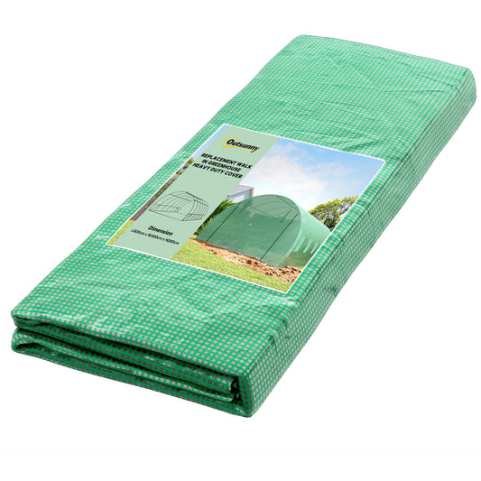 6 x 3 x 2m Greenhouse Replacement Cover ONLY Winter Garden Plant PE Cover for Tunnel Walk-in Greenhouse with Roll-up Windows