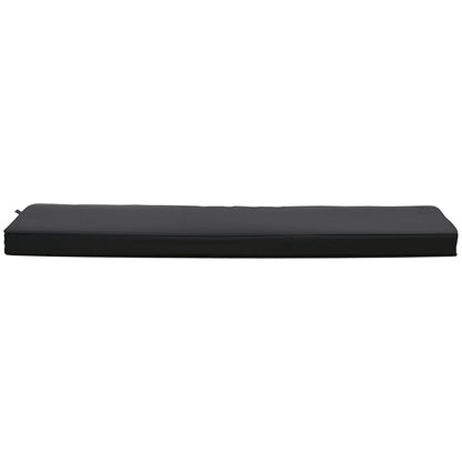 2-Seater Garden Bench Cushion with Ties, Swing Chair Cushion, Replacement Cushion for Outdoor Furniture, 110 x 46 cm, Black