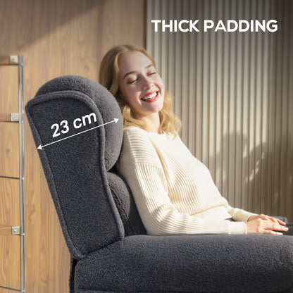 132° Recliner Armchair, with Extended Footrest - Dark Grey