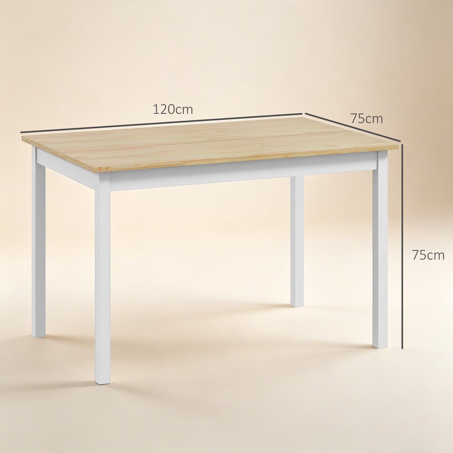 Four-Seater Farmhouse-Style Wooden Table