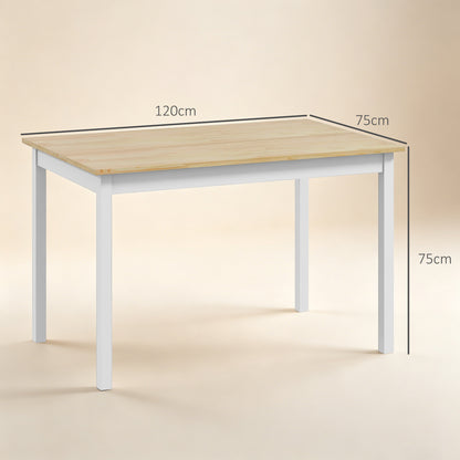 Four-Seater Farmhouse-Style Wooden Table