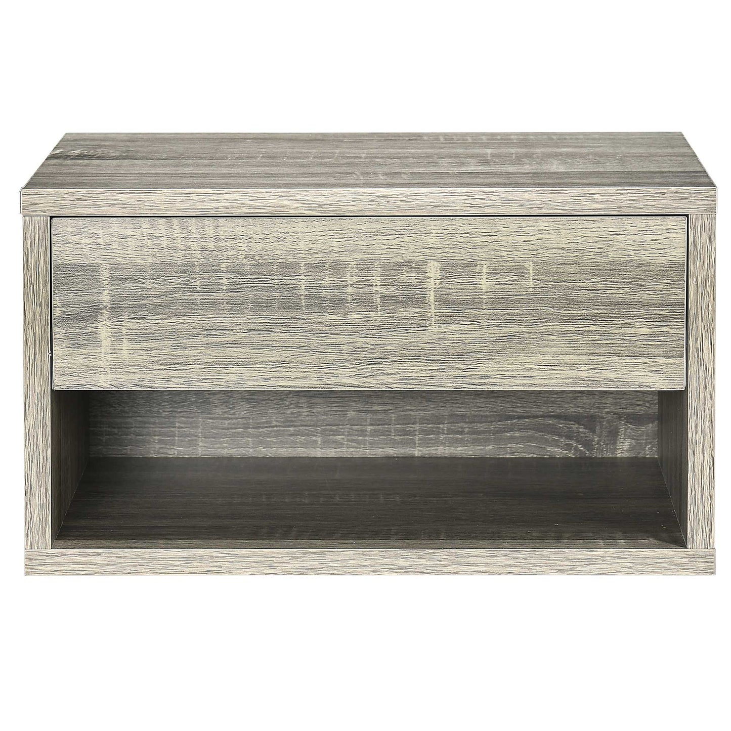 Floating Bedside Tables Set of 2, Wall Mounted Nightstand, Grey Wood Effect