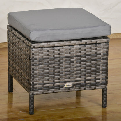 8 Seater Rattan Sofa Set, Rattan Garden Furniture Set with Tempered Glass Table & Thick Cushions, Grey