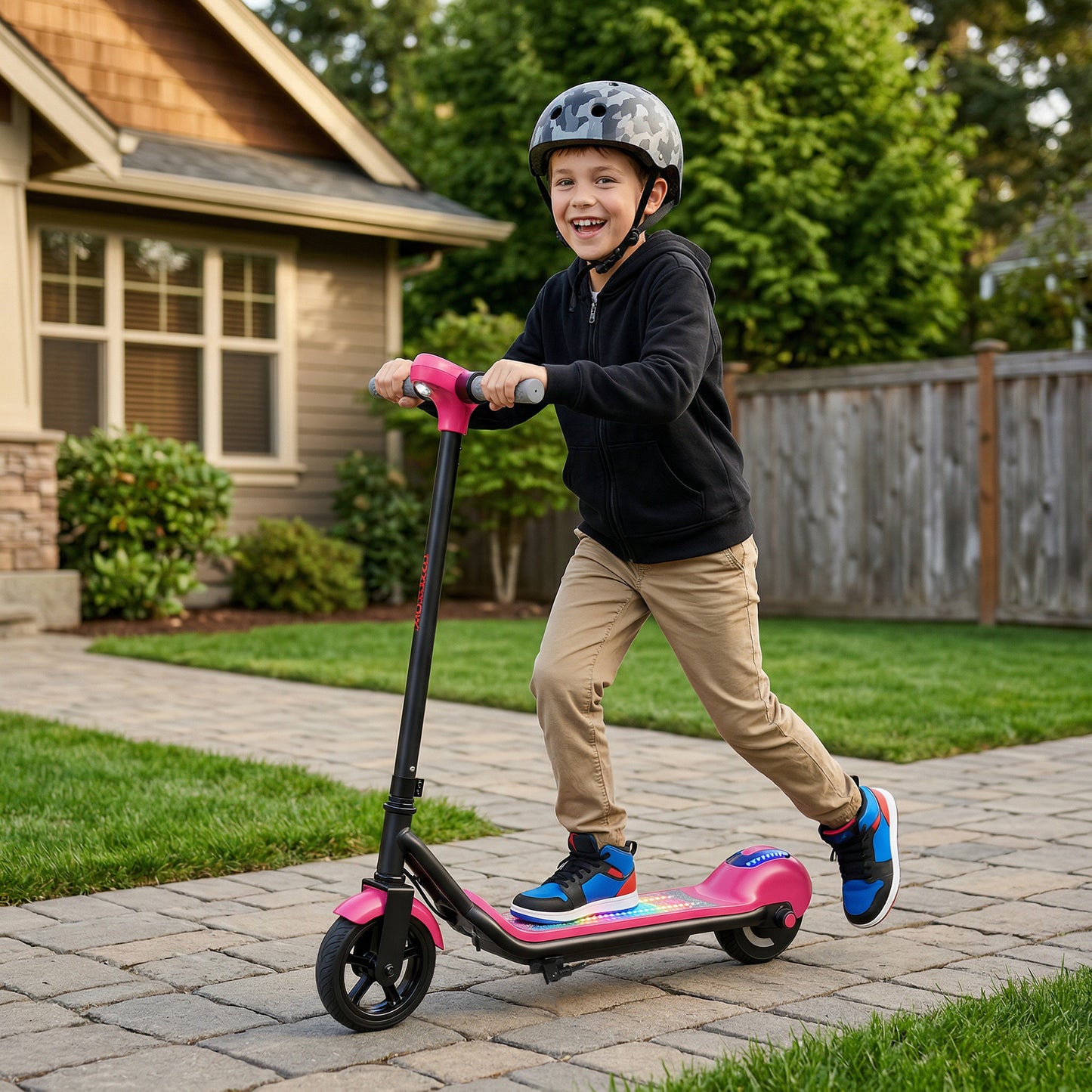Electric Scooter for Kids, with LED Display, Pink