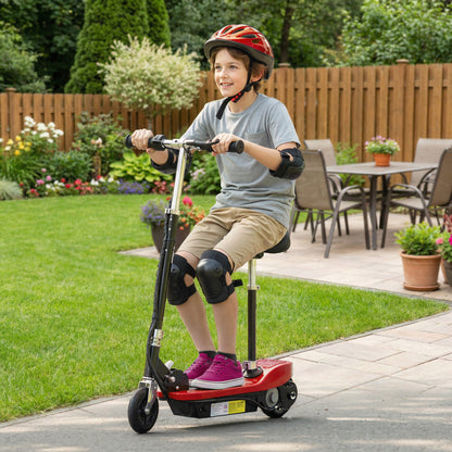 Powered Powered Scooter Ride-On, with Brakes, Adjustable Seat, Adjustable Handlebars, Red