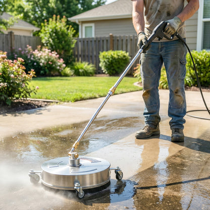 Pressure Washer Surface Cleaner 3600 PSI Power Washer Rotary Surface Cleaner with 4 Wheels for Driveways