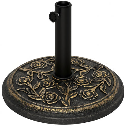 9kg Garden Parasol Base, Round Resin Cast Iron Effect Sun Umbrella Base