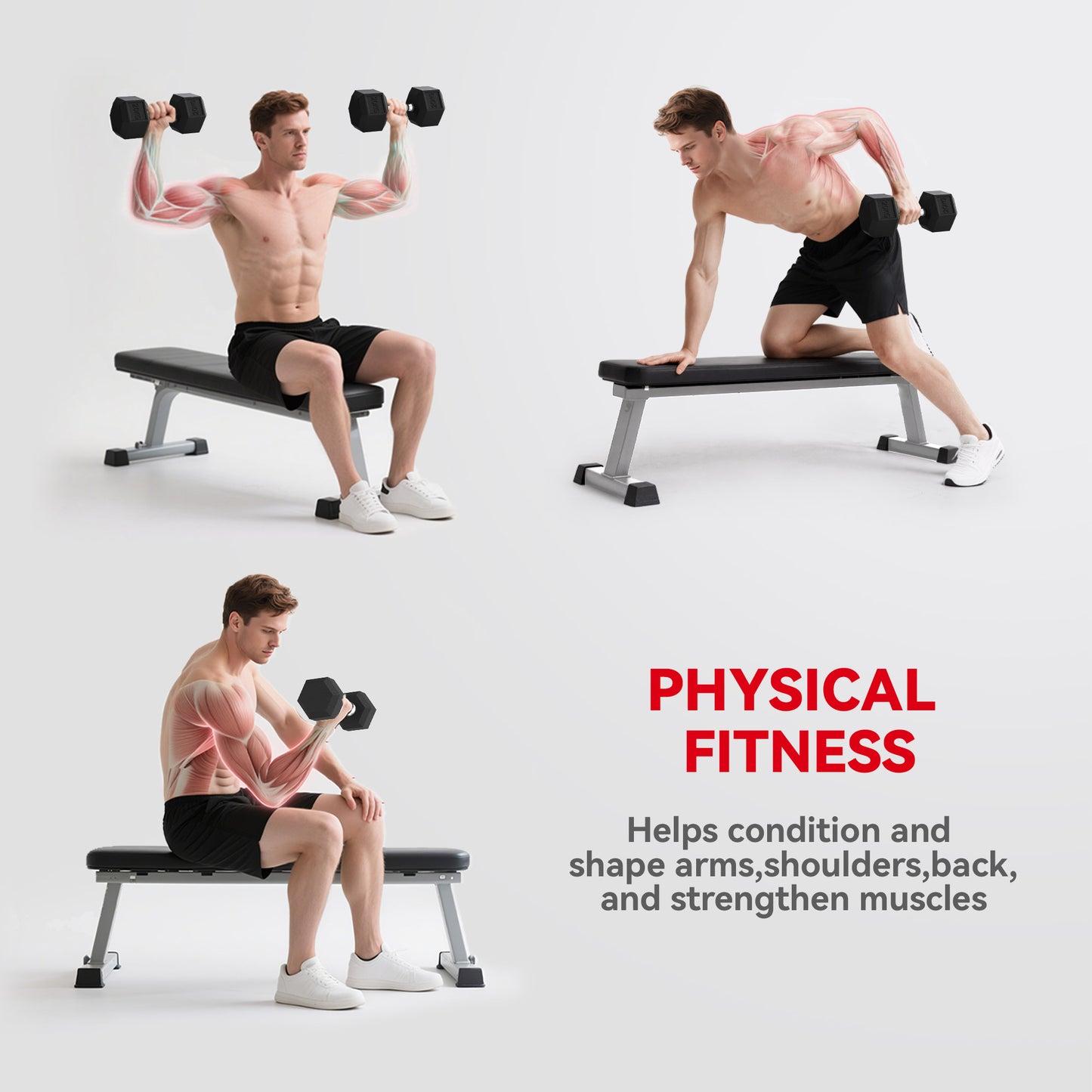 2x20KG Rubber Hex Dumbbell Portable Hand Weights Dumbbell Home Gym