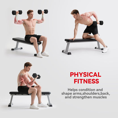 2x20KG Rubber Hex Dumbbell Portable Hand Weights Dumbbell Home Gym