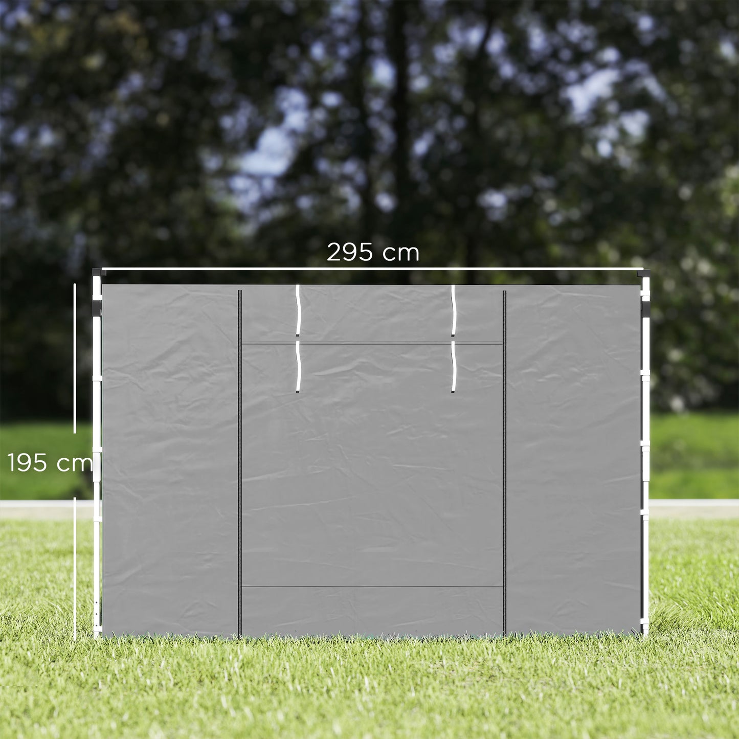 Gazebo Side Panels, 2 Pack Sides Replacement, for 3x3(m) or 3x6m Pop Up Gazebo, with Windows and Doors, Light Grey