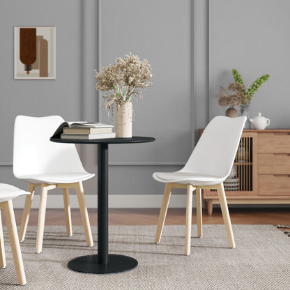 Dining Table, Round Kitchen Table with Steel Base for Living Room, Dining Room, 60 x 60 x 72cm, Black