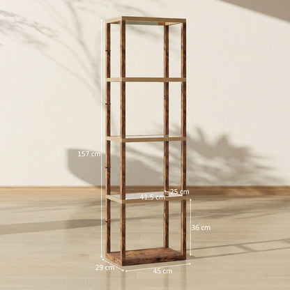 Four-Shelf Floor Lamp - Rustic Brown