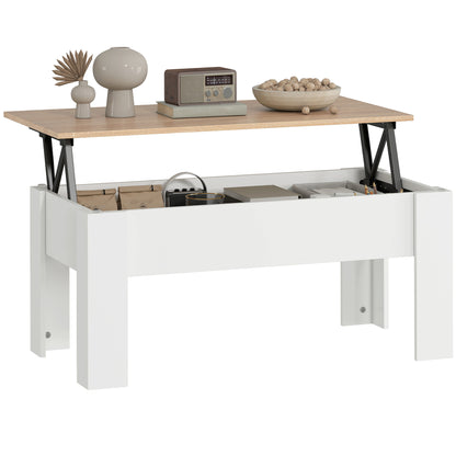 Lift Top Coffee Table with Hidden Storage Compartment, Lift Tabletop Pop-Up Center Table for Living Room