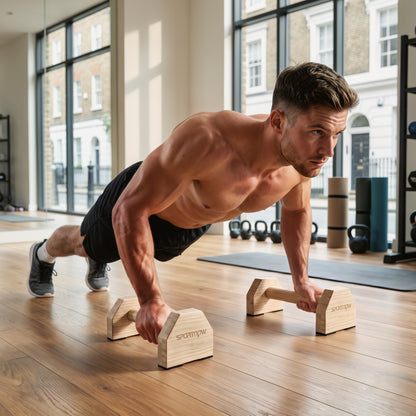 Wooden Parralletes Bars, Push Up Handles with Non-Slip Base, Calisthenics Equipment, for Home Gym, Training