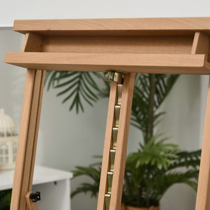 Wooden Easel Stand H-Frame Artist Easel with 171-230cm Adjustable Height and 0-80° Working Angles Beech Wood Art Easel for Di