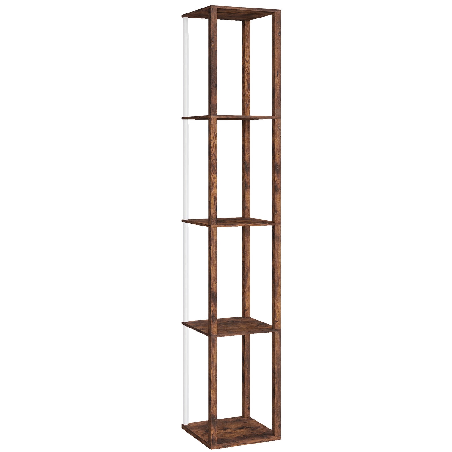 RGB LED Floor Lamp with Shelves, Modern Dimmable Standing Lamp with Remote Control