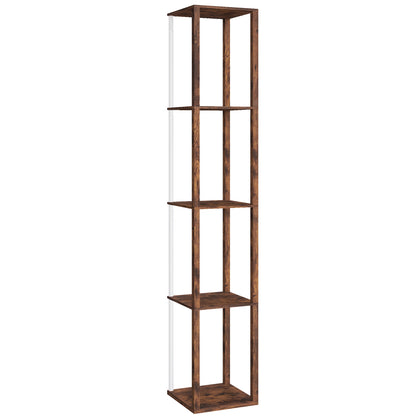 RGB LED Floor Lamp with Shelves, Modern Dimmable Standing Lamp with Remote Control