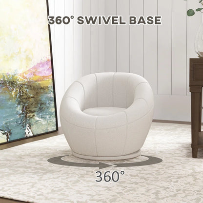 Single Modern Upholstered Accent Swivel Armchair