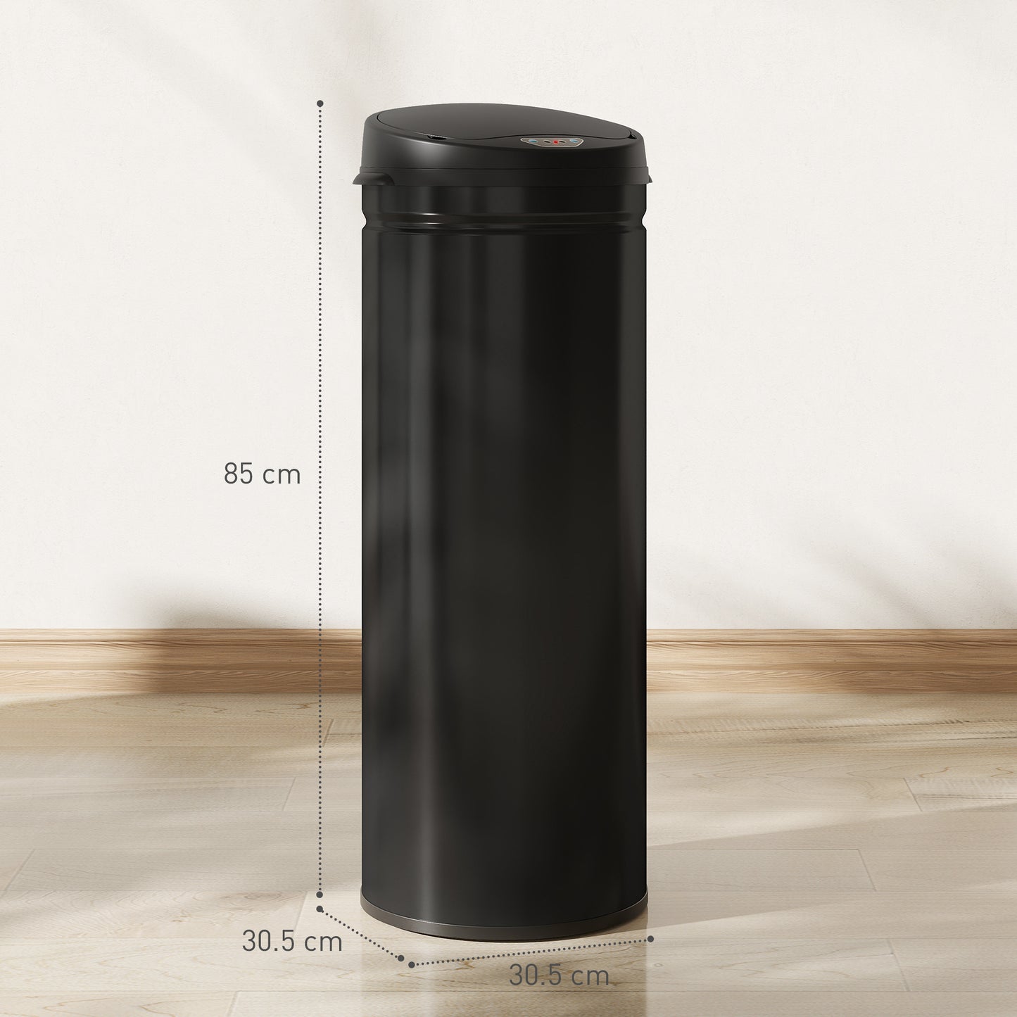 50L Stainless Steel Sensor Bin - Black