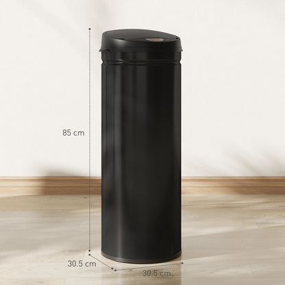 50L Stainless Steel Sensor Bin - Black