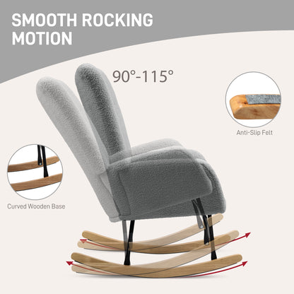 Teddy Fleece Rocking Chair - Grey