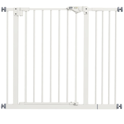Adjustable Safety Gate w/ One Extensions, Four Adjustable Screws, White