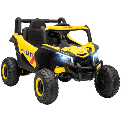 12V Kids Ride On Car with Remote Control, Kids Electric Car with Suspension System, Music, for Kids 3-5 Years, Yellow