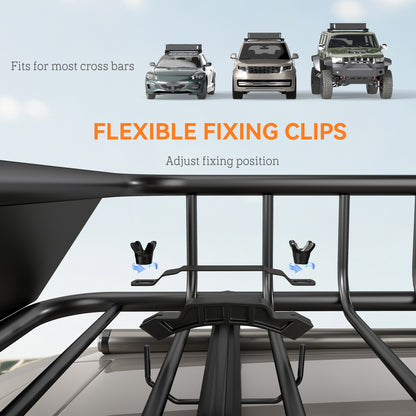 Universal Roof Rack Basket Tray, 90.7 kg Steel Car Rooftop Luggage Cargo Carrier Holder with Wind Fairing