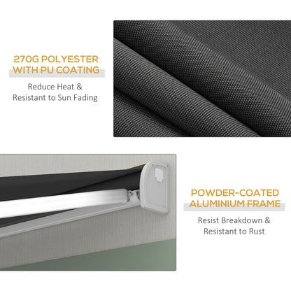 2.5 x 3m Electric Cassette Awning, with Remote - Grey
