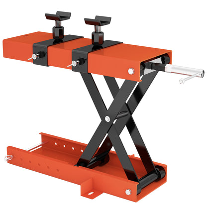 500 kg Motorcycle Scissor Lift Jack, Heavy Duty Steel Adjustable Motorbike Lifting Hoist Stand with Safety Pin