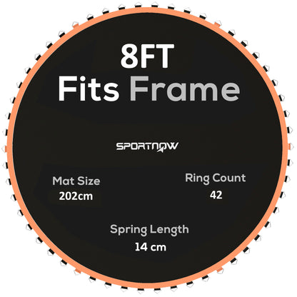 Trampoline Replacement Mat with Spring Pull Tool, 42 V-Hooks, for 8ft Trampoline using 14cm Springs, Orange