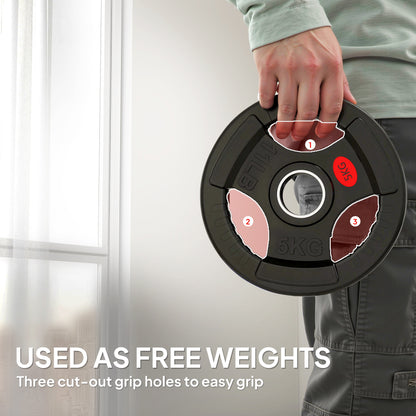 Olympic Weight Plates, 2"/5cm Weight Disc Pair with Tri-Grips