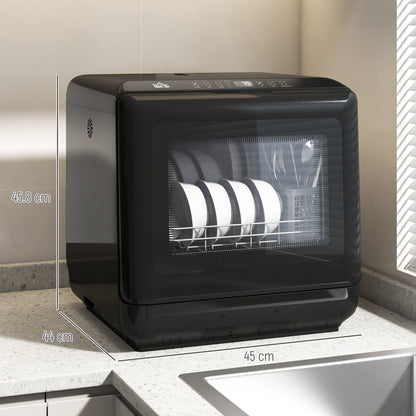 6L Five-Mode Tabletop Dishwasher - Black