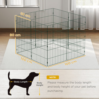 8 Panel Pet Playpen for Medium Dogs Indoor Outdoor 80 cm Height