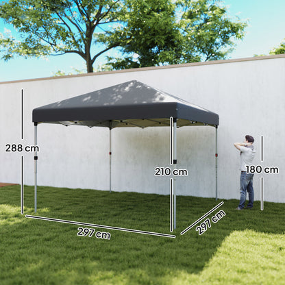 3 x 3 (M) Pop Up Gazebo, UPF 30+ with 2 Sidewalls, Leg Weight Bags and Wheeled Bag