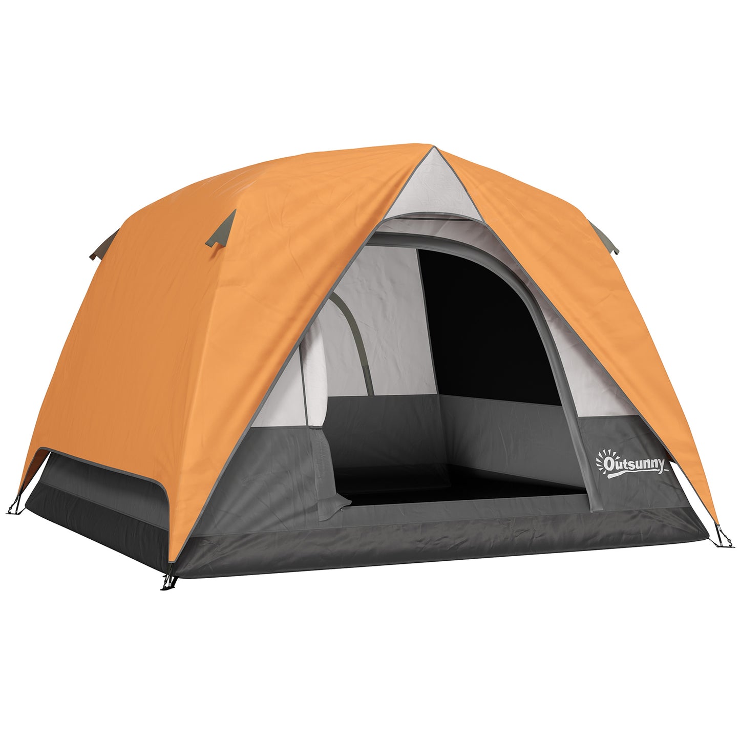 3-4 Person Camping Tent, Easy Set Up Waterproof Dome Tent with Sewn-in Groundsheet, Mesh Windows