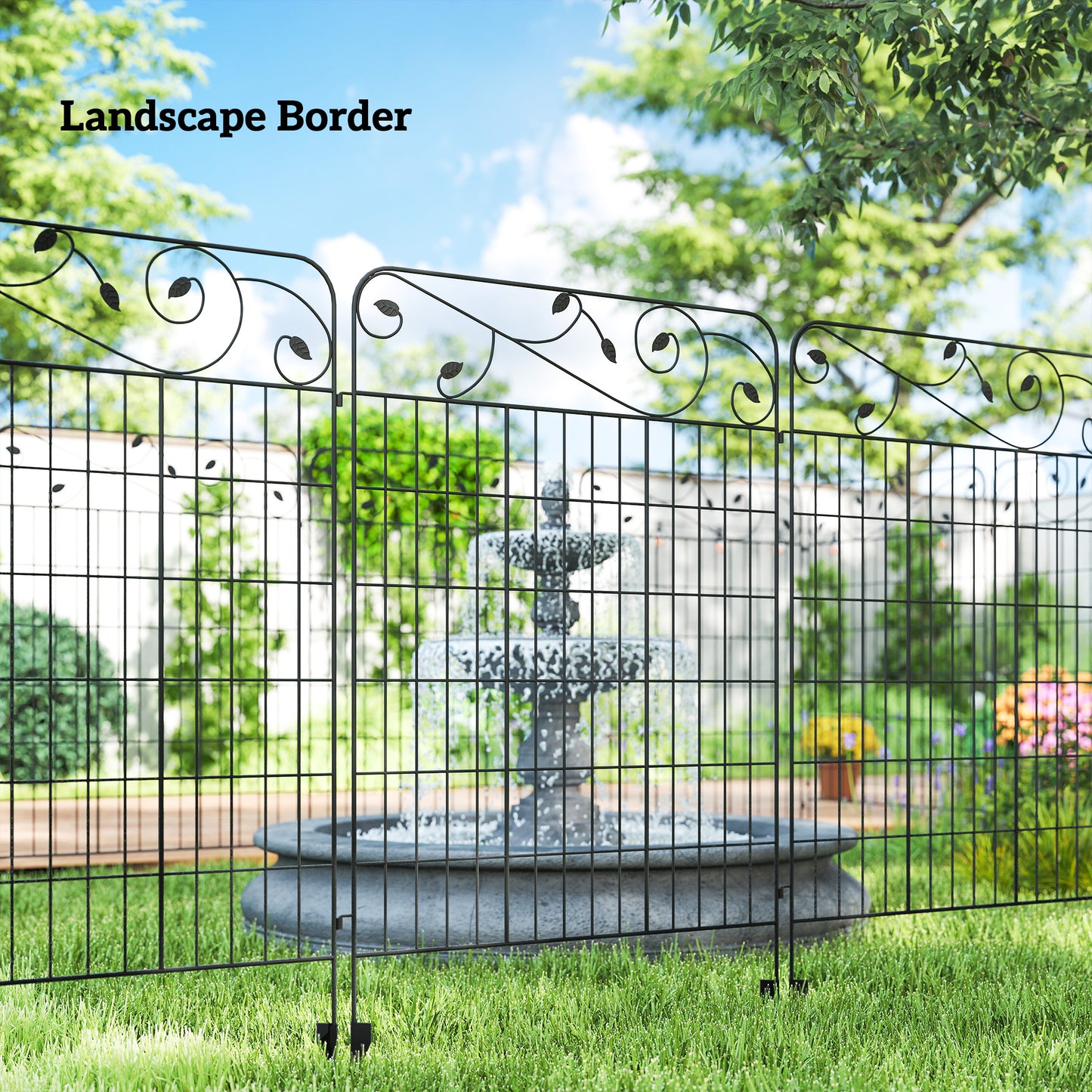 Decorative Garden Fencing, 4PCs Outdoor Picket Fence Panels