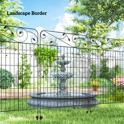 Decorative Garden Fencing, 4PCs Outdoor Picket Fence Panels