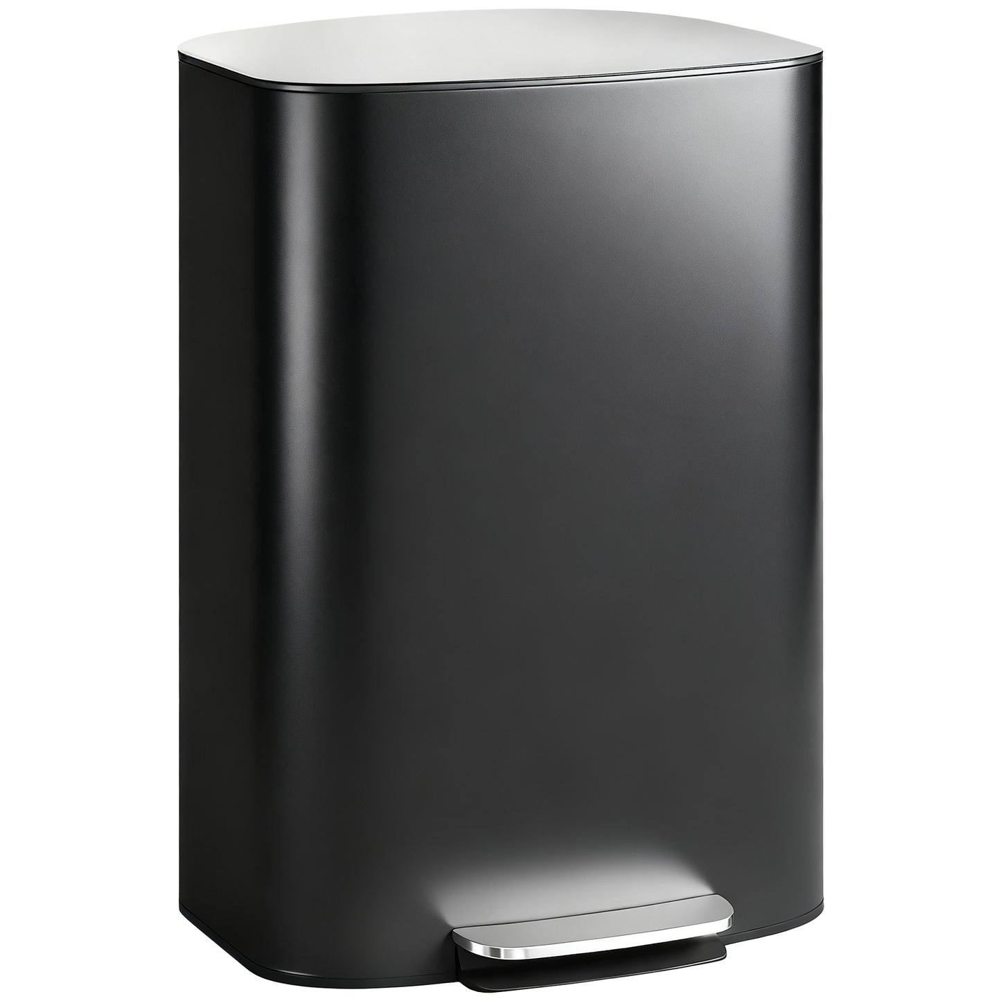 50L Kitchen Bin with Soft-Close Lid and Stay-Open Function, Stainless Steel Pedal Bin with Removable Inner Bucket